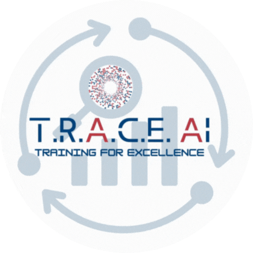 Animated demo of the T.R.A.C.E. AI chatbot
